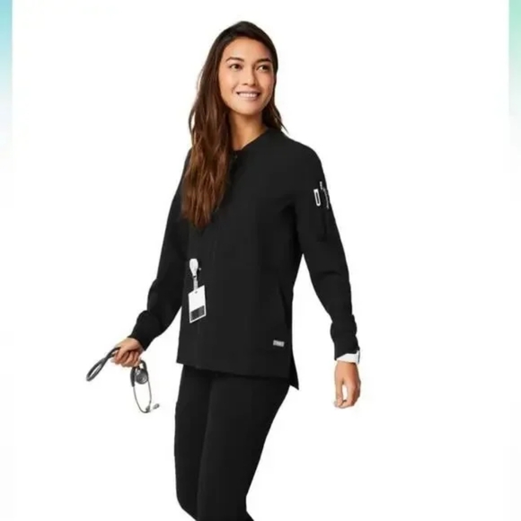 FIGS Bellery Scrub Jacket Black Size XS Extra Small - Picture 7 of 10